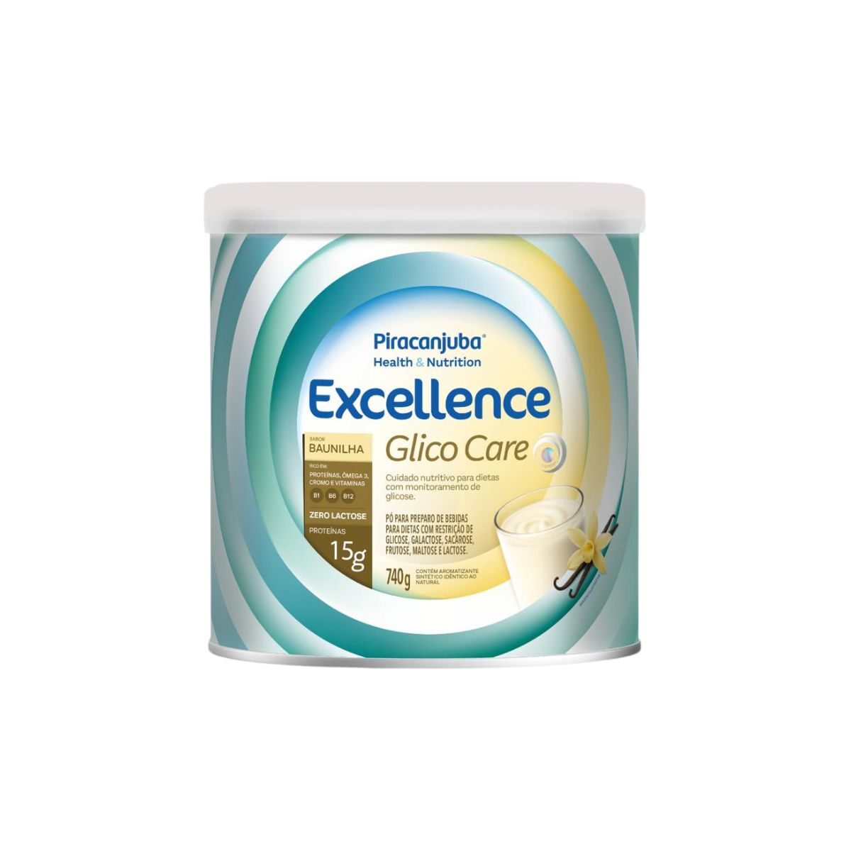 Suplemento Excellence Glico Care Baunilha 740g
