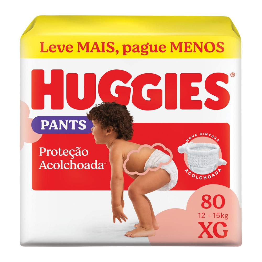 Fralda Pants Huggies Acolchoada XG 80 Unidades
