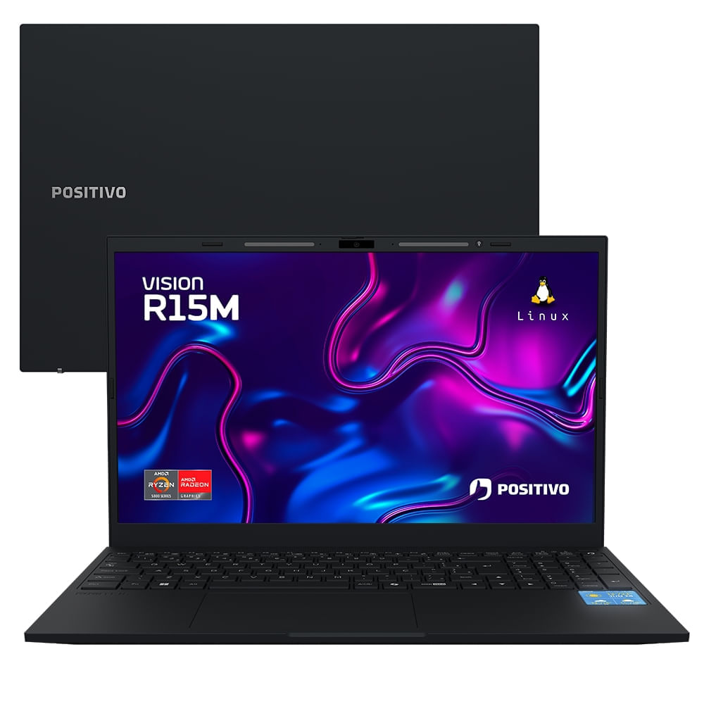 Notebook Positivo Vision R15M Ryzen 7-5825U, 32GB RAM, 512GB SSD, Wi-Fi 6, Tela 15” Full HD IPS, Linux
