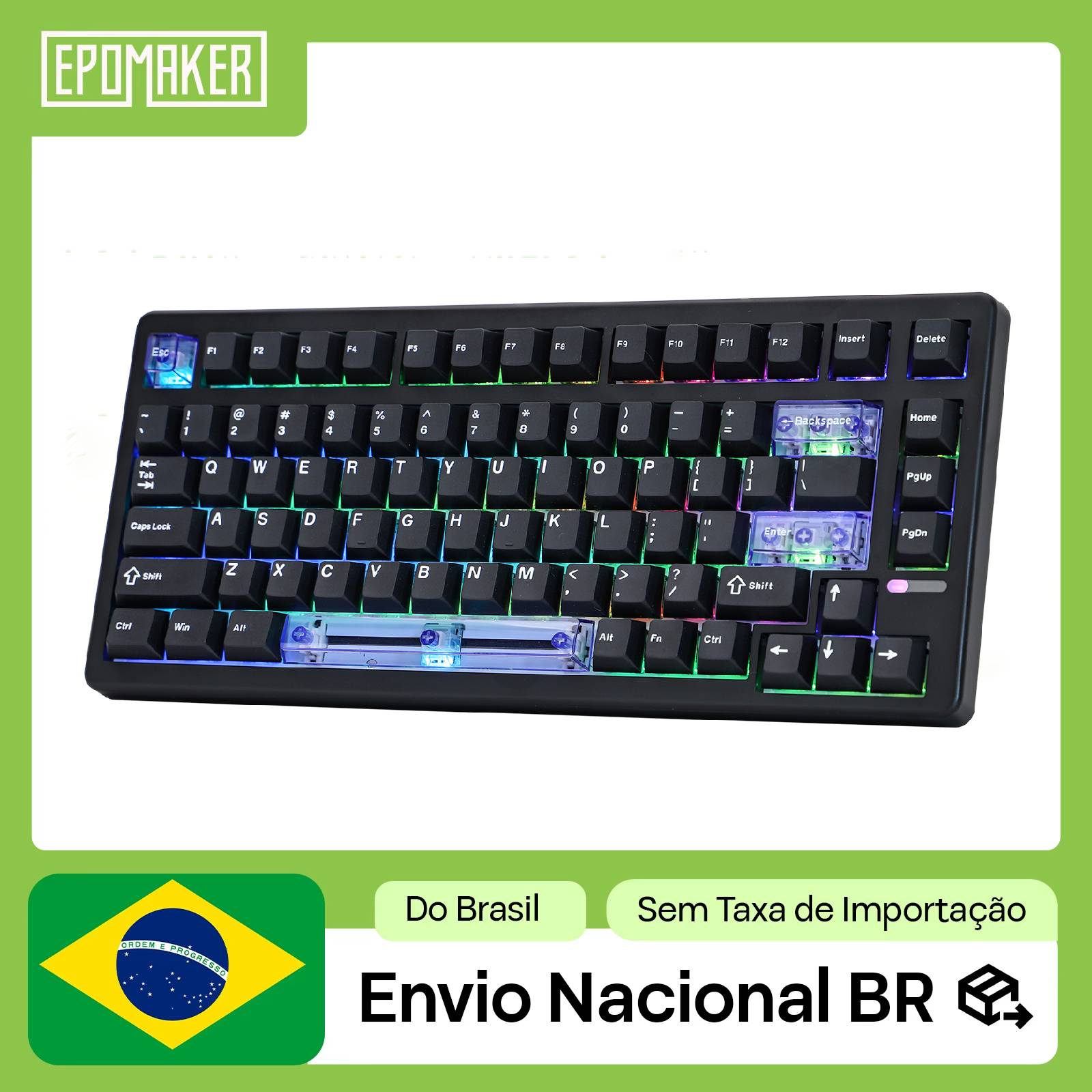 Teclado EPOMAKER HE80 QWERTY Efeito Hall