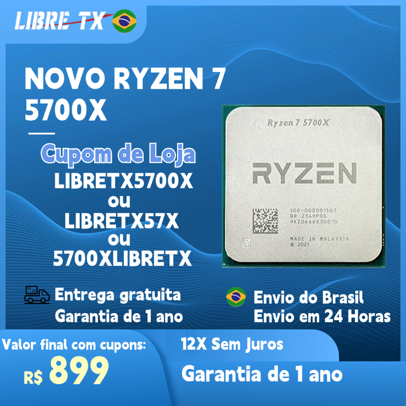 [Aliexpress/LibreTX] Ryzen 5700X - R$977 / 5500X3D - R$1051 / 5600 - R$752