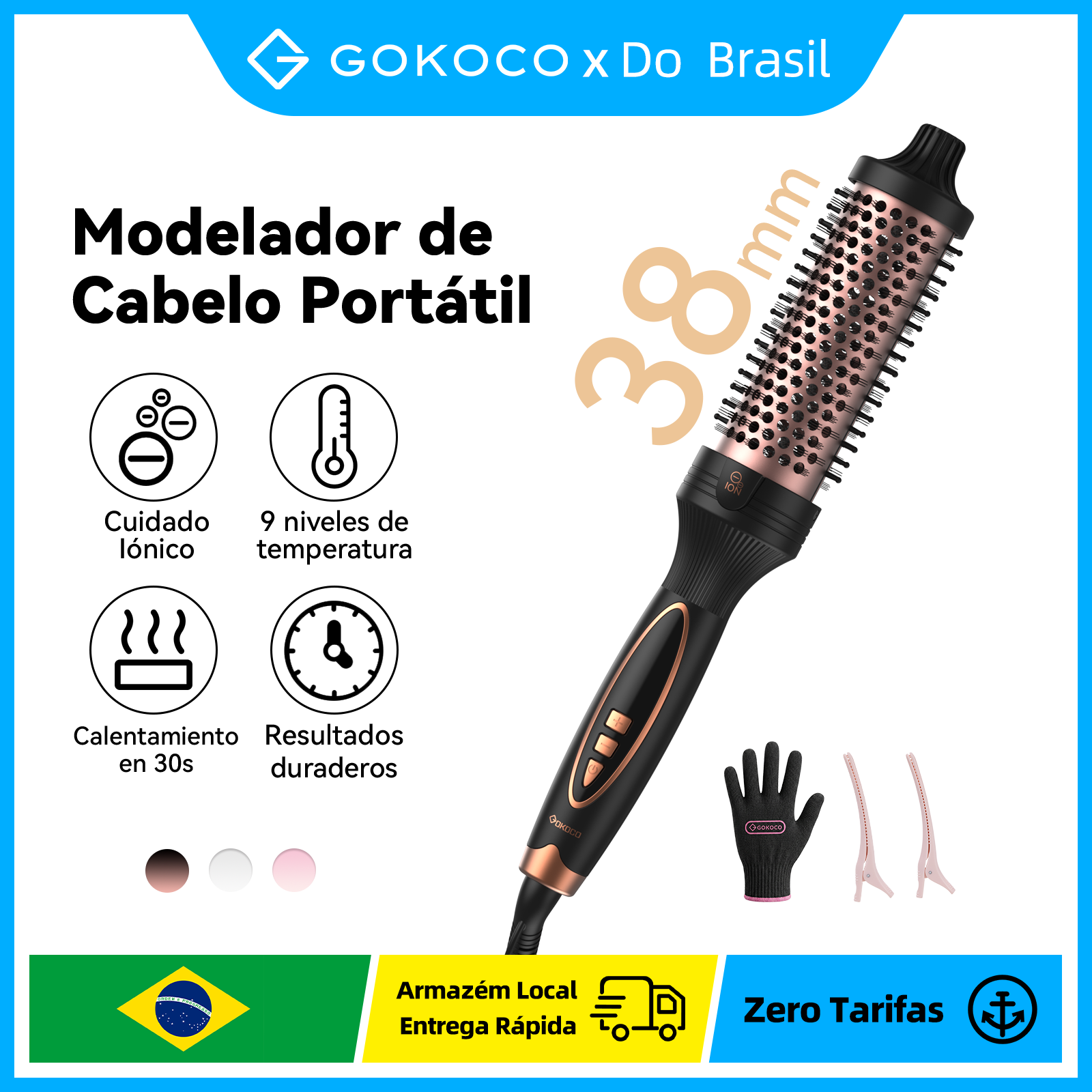 Modelador de Cabelo GOKOCO Portátil Íons Negativos