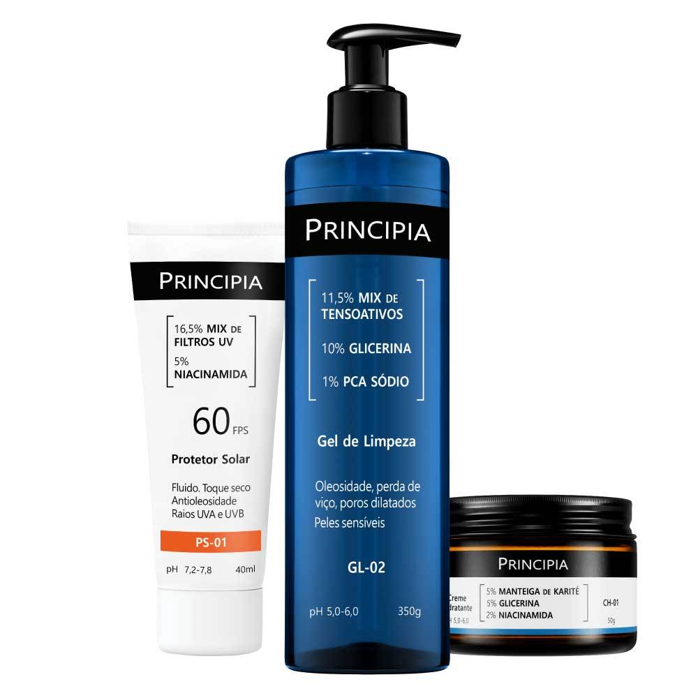Kit Peles Sensíveis: Gel, Creme, Protetor FPS 60