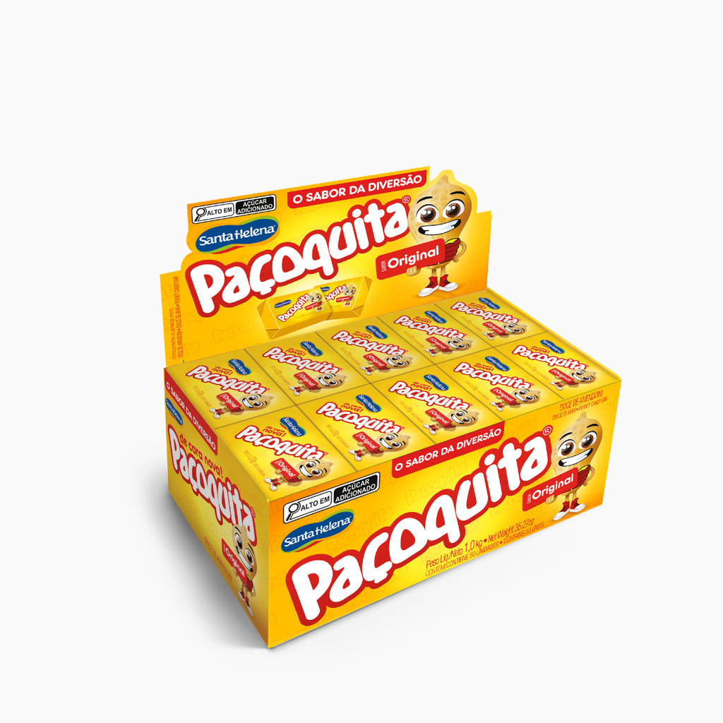 Paçoquita Quadrada Display 1Kg 50 Unidades