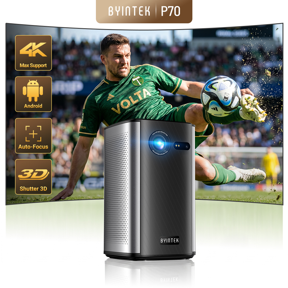 Projetor 4K 1080P DLP Portátil Wi-Fi Bluetooth