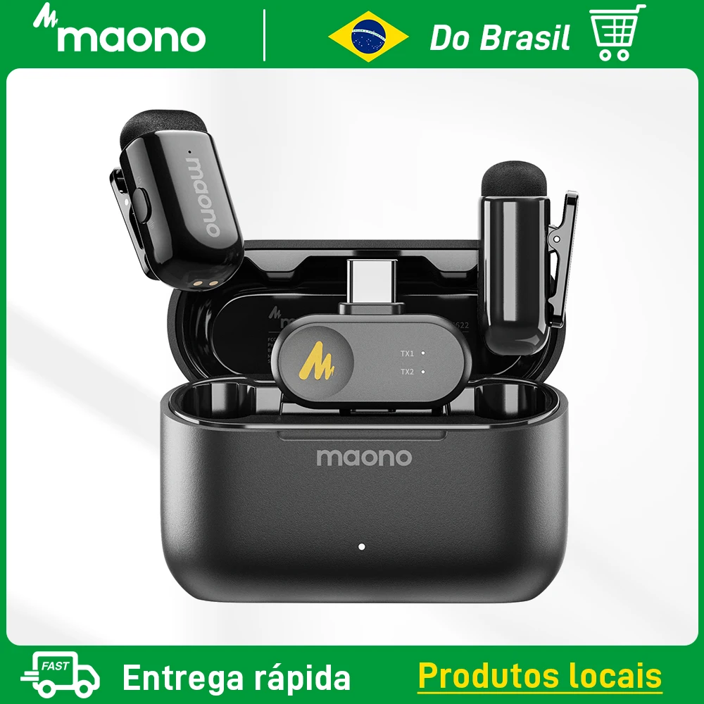 Microfone Lavalier Mini Sem Fio para iPhone