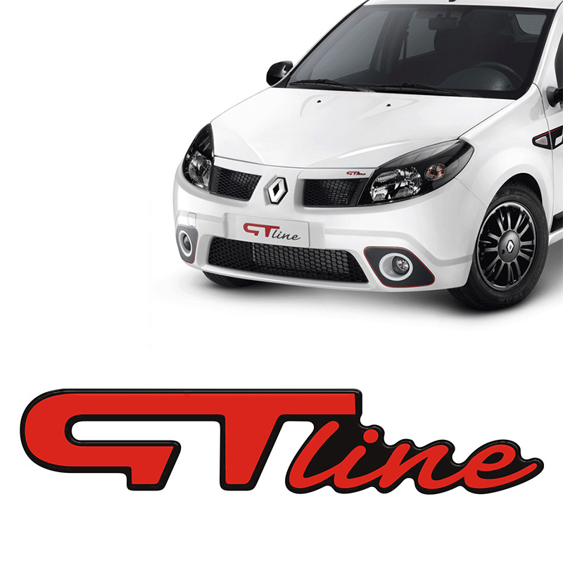 Adesivo Gt Line Sandero Emblema Dianteiro Vermelho Resinado