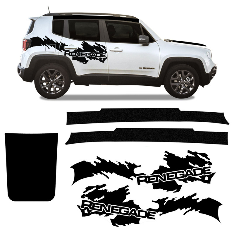 Adesivos Jeep Renegade Faixa Lateral, Capo e Coluna Superior