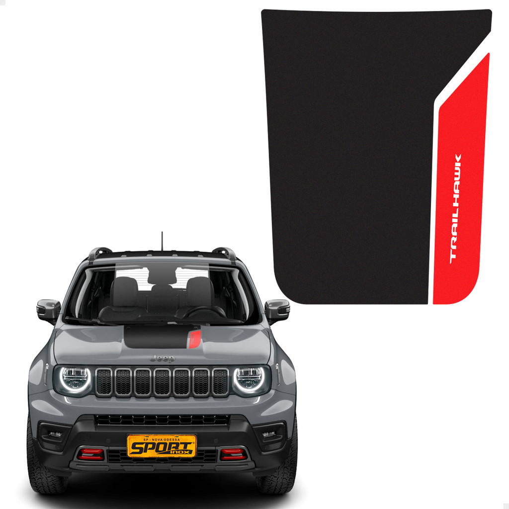 Adesivo Capo Faixa Para Jeep Renegade Trailhawk Preto