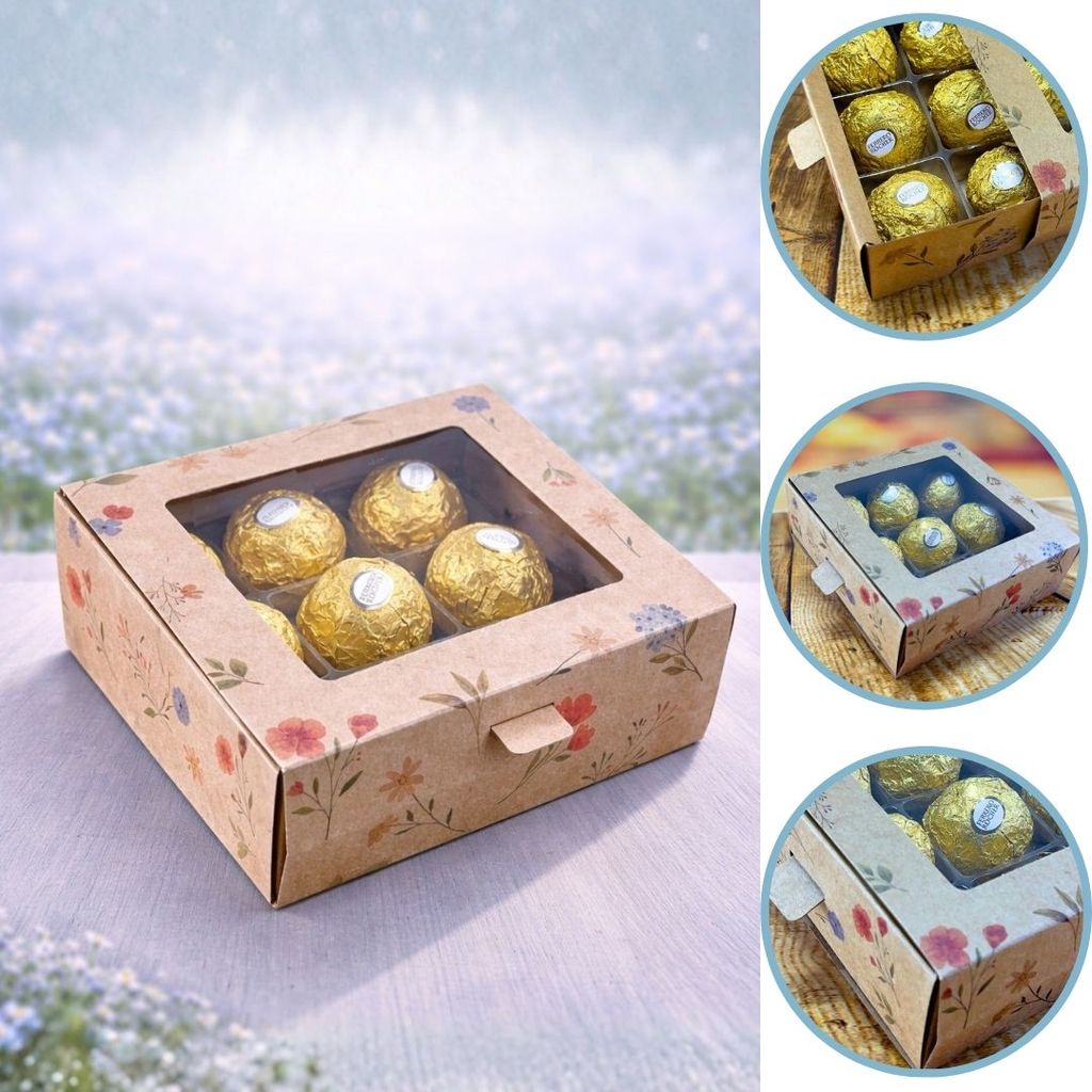 10 CAIXA GAVETA COM VISOR  DIA DAS MÃES (09 DOCES) FLORES DO CAMPO 12x12x4 cm 5459 ( DIA DAS MÃES IDEIA ) OUTLET