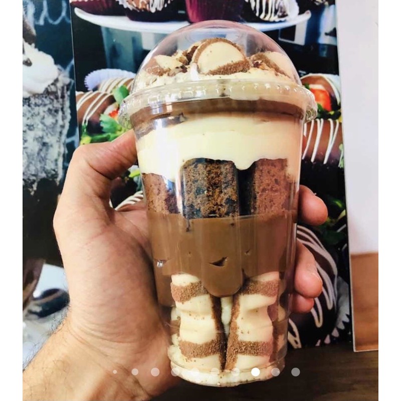 10 Copo Bolha C/tampa Bolha Sem Furo 591 Ml Resistente (21 Oz) ( Chocobraz )