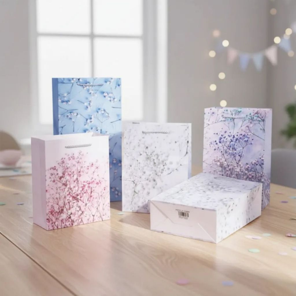 01 Sacola de Papel Kraft  Presente 23X18X10cm Estampada Sacola de Lembrancinha Presente Sacola
