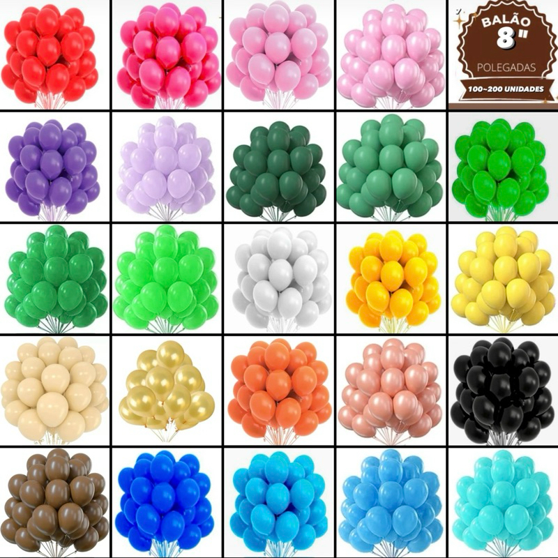50~200 BALÃO Nº8 bexiga  para festa aniversário casamento noivados - 29 cores//