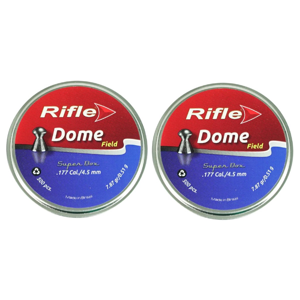 2x Chumbinho/Espingarda 4.5mm Rifle 500un Dome 7.81gr