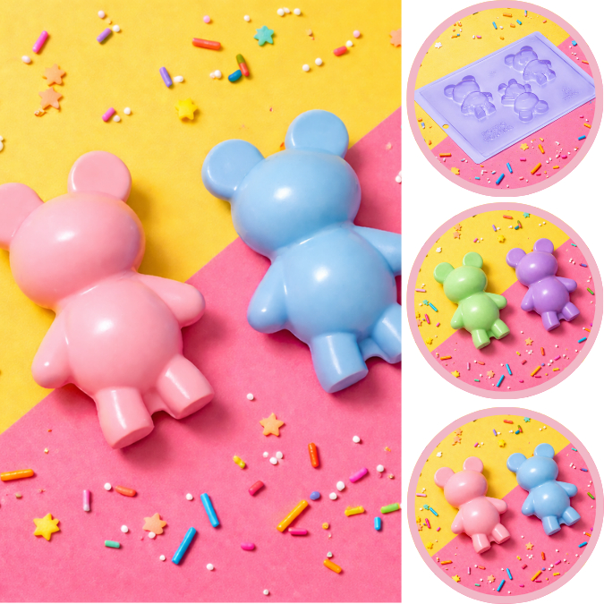 1~5 Forma Porto Com Silicone (3 partes) Para Chocolate URSINHO BABY – CÓD P63 (CHOCO)