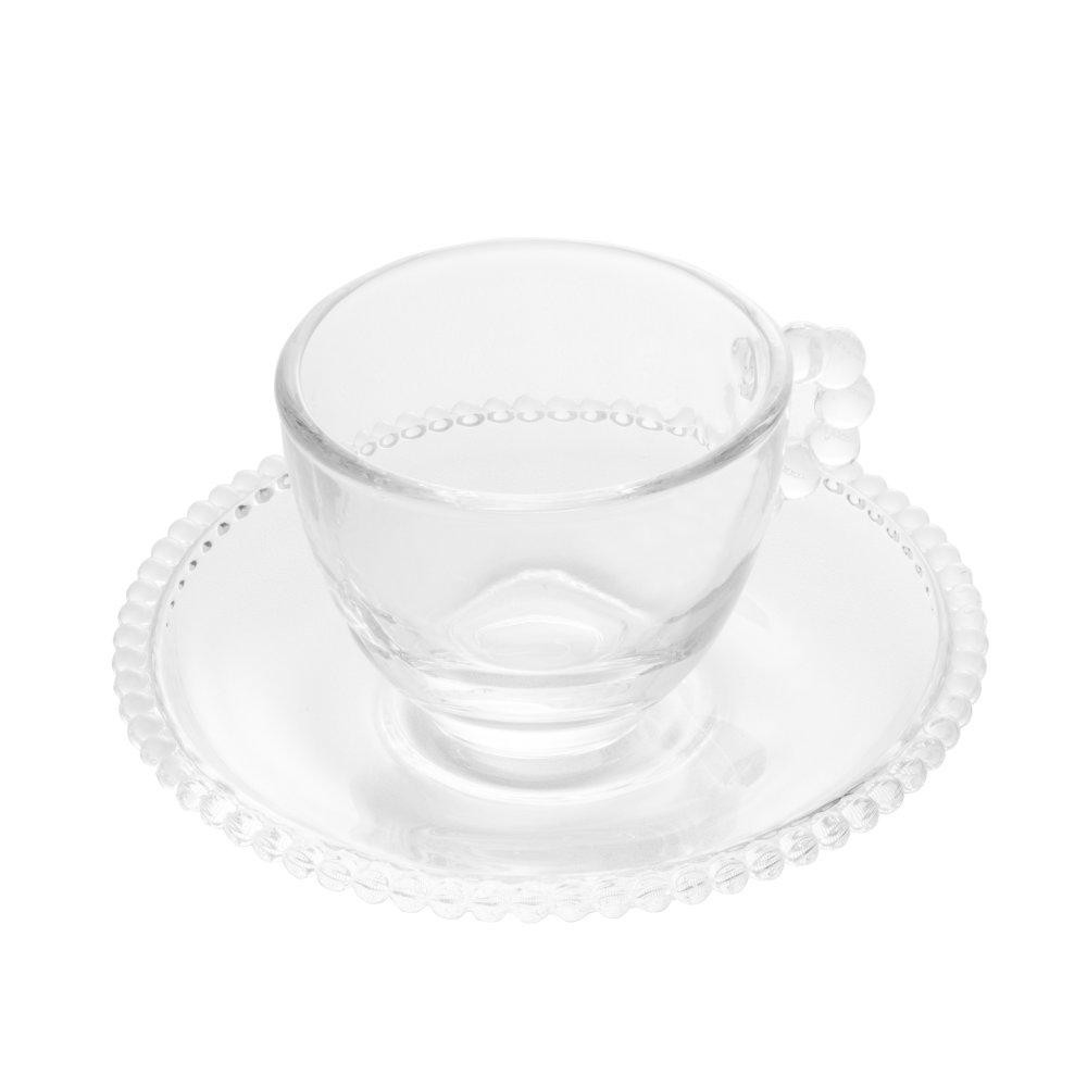 4 Xícaras para Café Wolff Pearl de Cristal Incolor