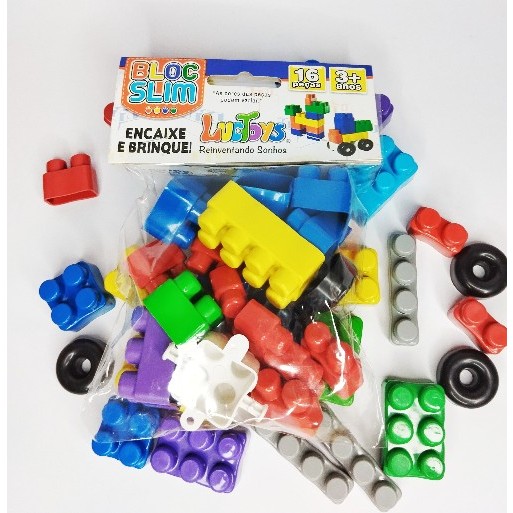 35 Pct Bloco De Montar 16 Peças Brinquedo Educativo Infantil Didático