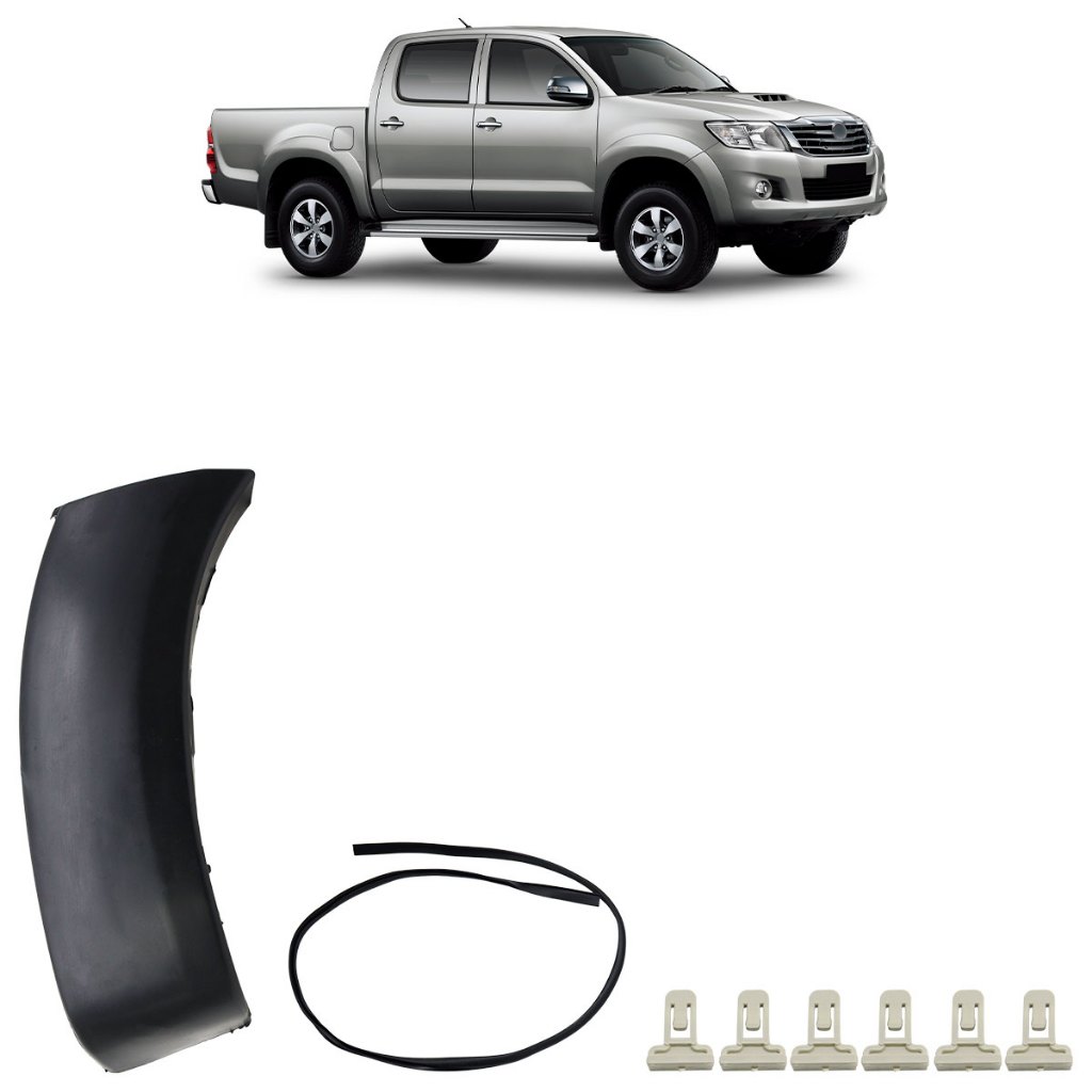 Alargador Parachoque Dianteiro Hilux Pickup Sr 2005 2006 2007 2008 2009 2010 2011 Preto