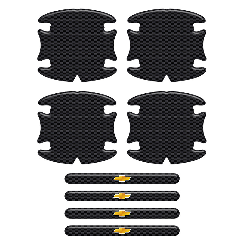 Adesivos Protetor Maçaneta Chevrolet Carbono Preto Resinado