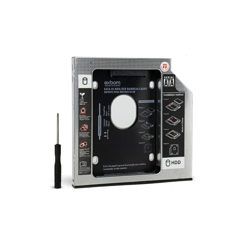 Adaptador Caddy para HD/SSD 9.5mm Exbom