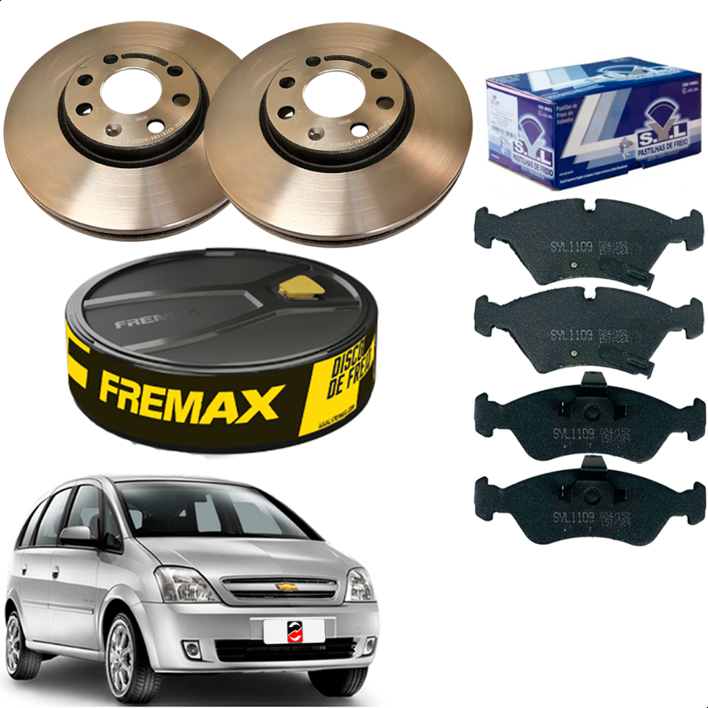 2 Disco Freio + Pastilhas Meriva 02 03 04 05 06 Aro 14