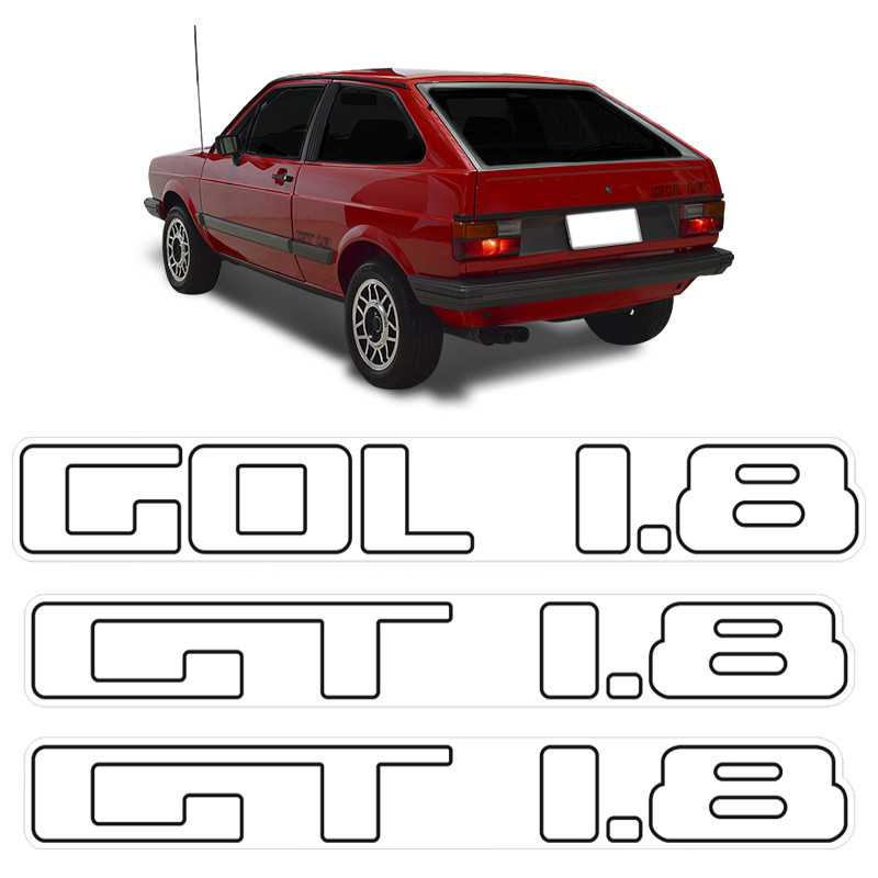 Adesivo Lateral e Traseiro Gol Gt 1.8 1984/1986  Volkswagen