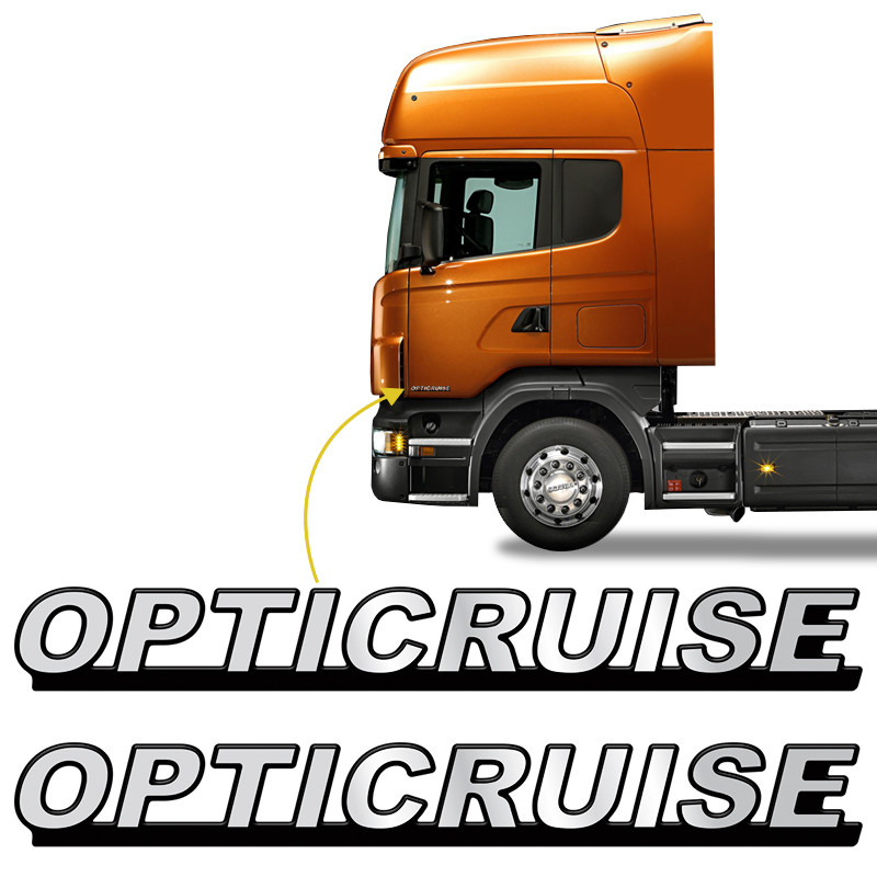 Adesivos Opticruise Scania Emblema Lateral Cromado Resinado