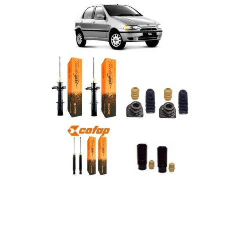 4 Amortecedor Dianteiro Traseiro + Kits Fiat Palio 96 97 98 99 2000 Cofap