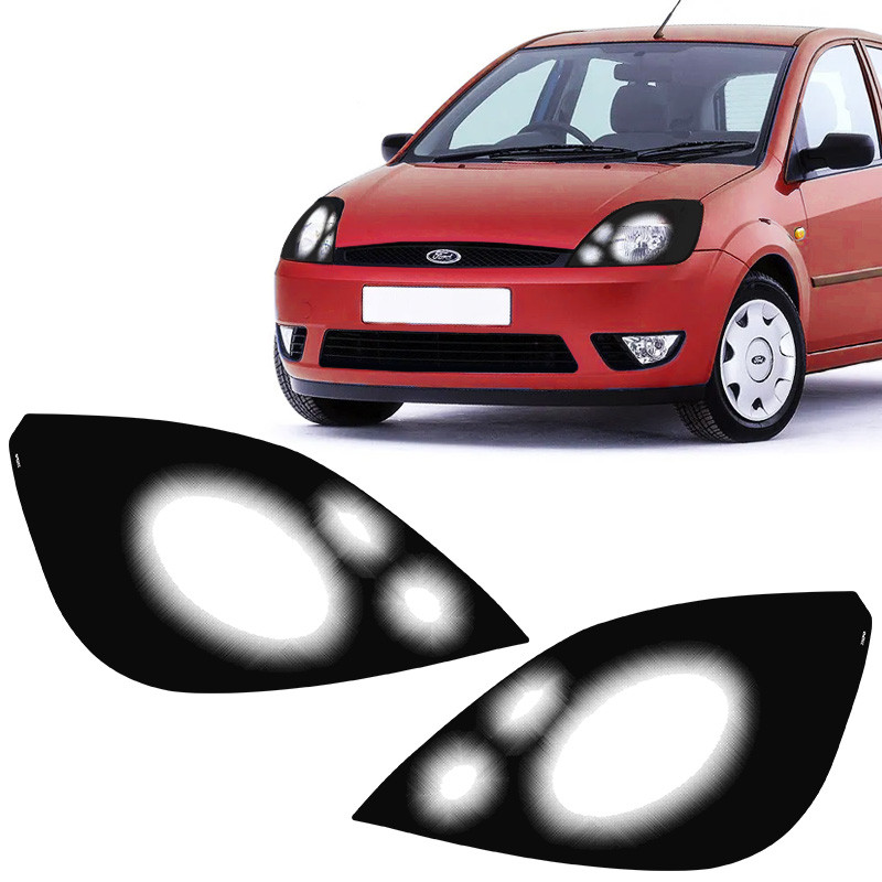 Adesivo Compativel Farol Fiesta G2 2003/2006 Mascara Negra