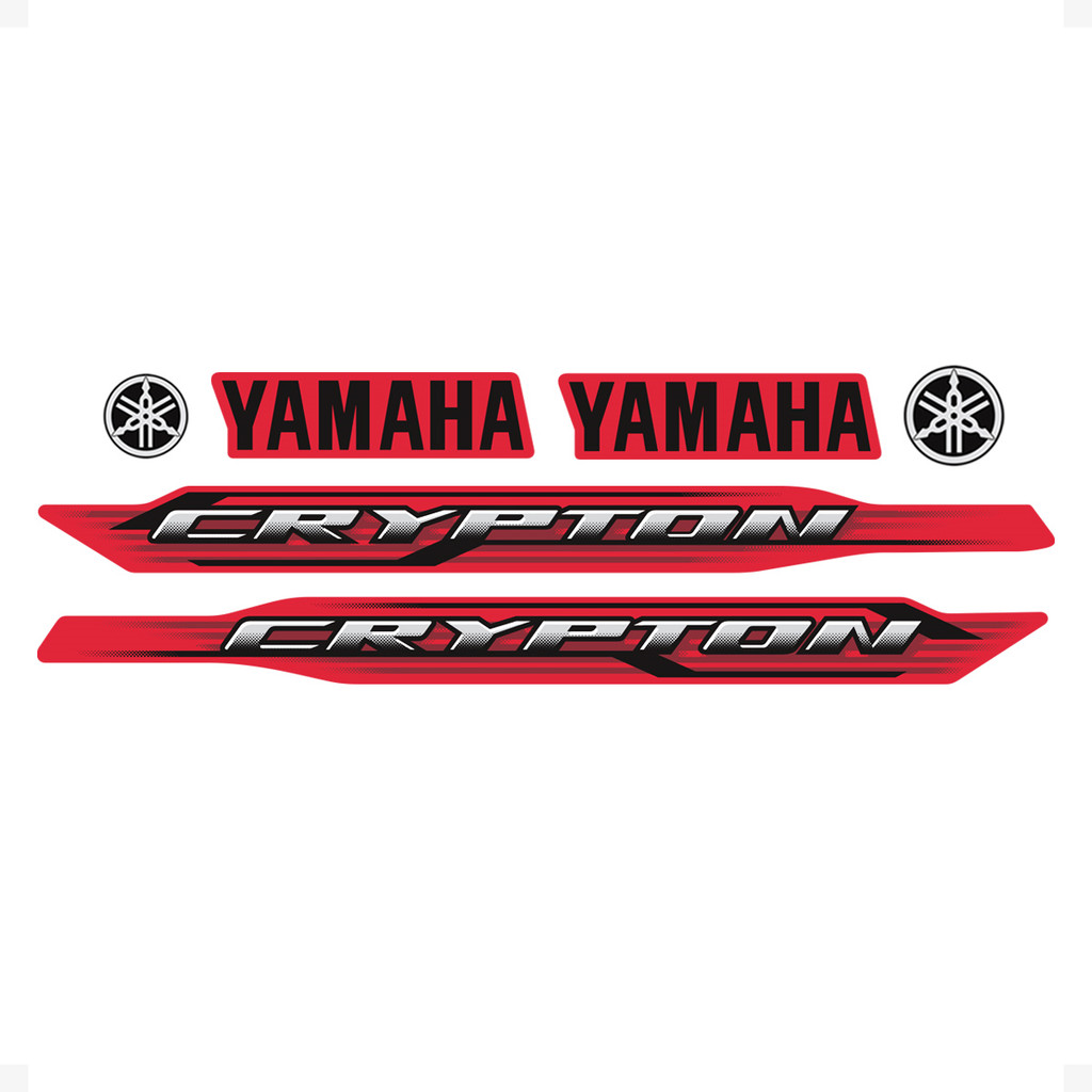 Adesivo Compativel Yamaha Crypton 2012 Moto Vermelha + Logos