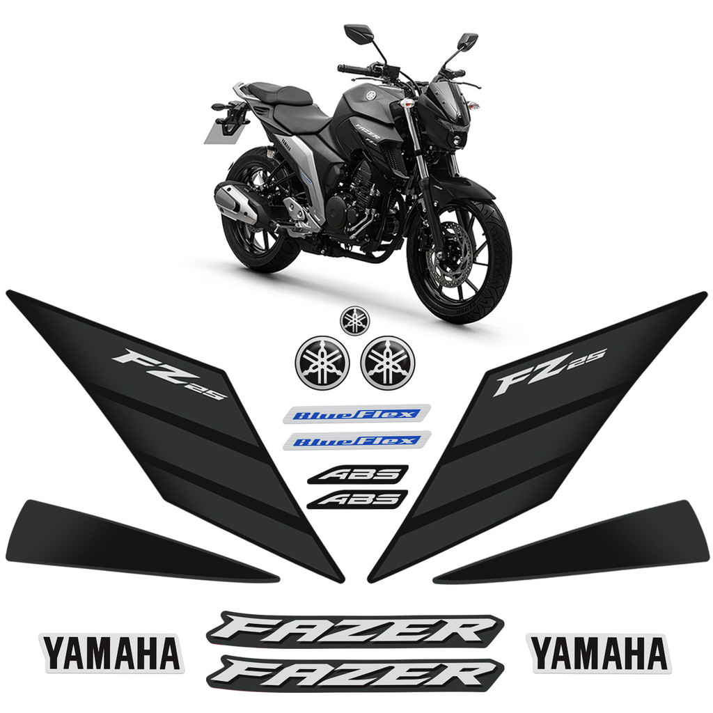Adesivos Para Fazer 250 Fz25 2022/2023 Moto Preta + Logos