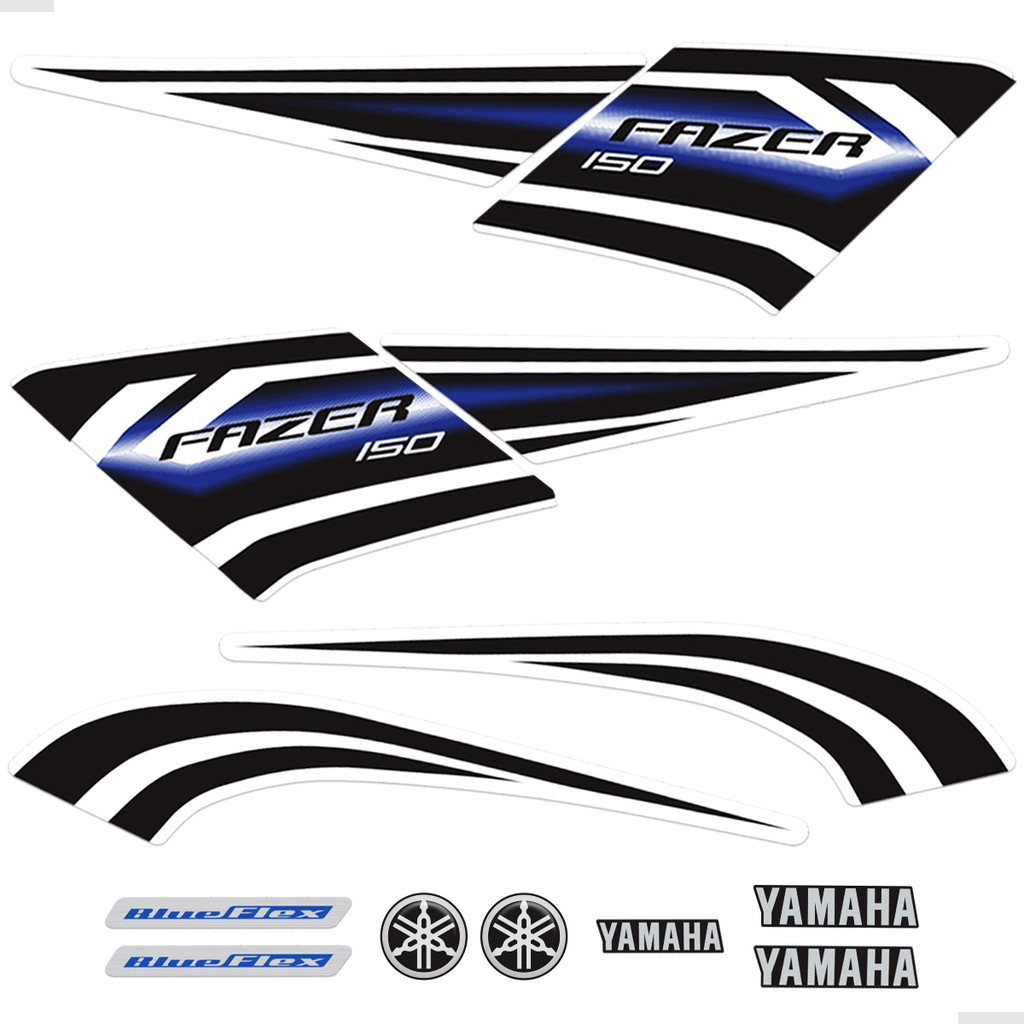 Adesivos Para Yamaha Fazer 150 SED 14/15 Moto Branca + Logos