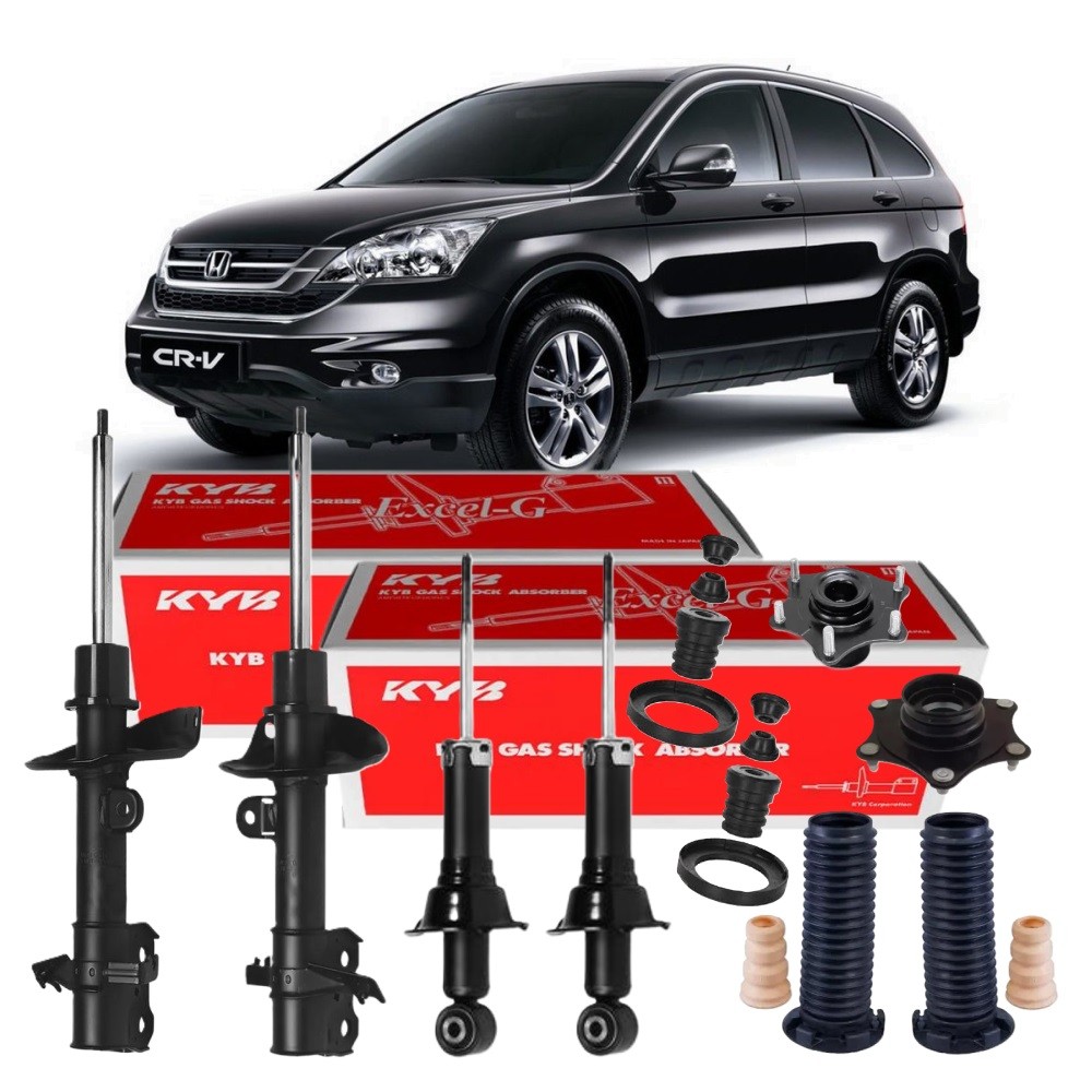 4 AMORTECEDORES HONDA CRV 2007 ATÉ 2011 KAYABA + KITS COMPLETO