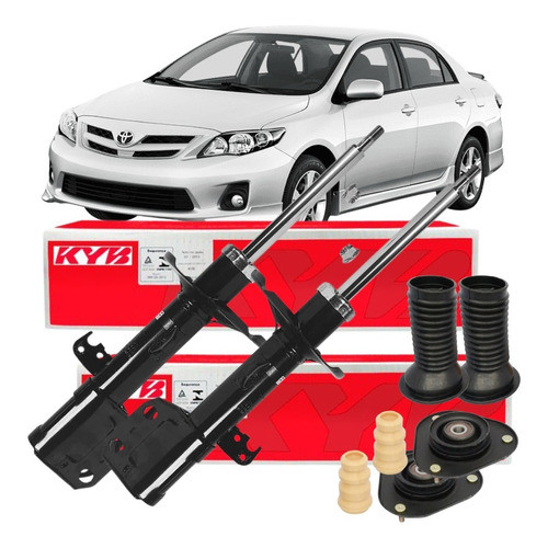 2 Amortecedor Dianteiro Original Kayaba + Kit Corolla 2009 Até 2014