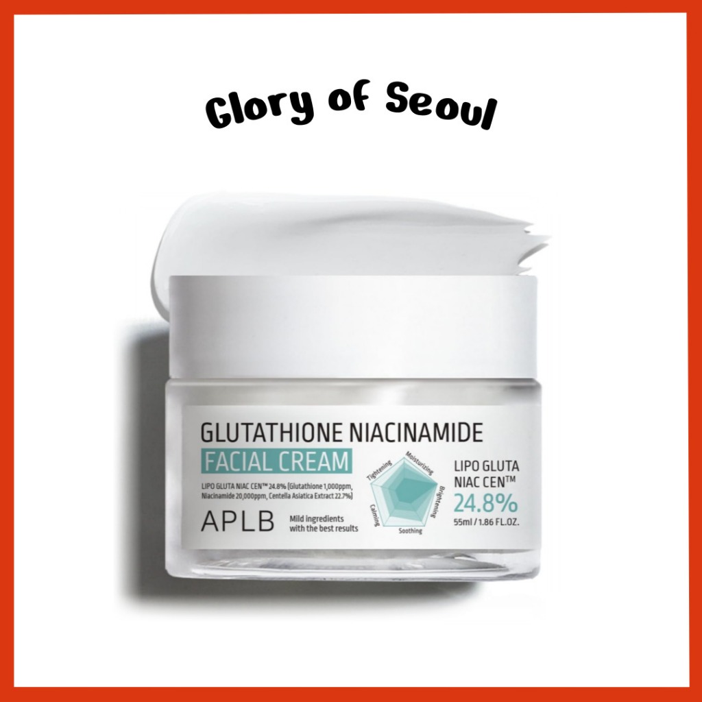 APLB Creme facial de niacinamida de niacinamida |Lipo gluta niac cen ™ 24,8%, cuidados com a pele coreana, hidratação profunda, niacinamida, 55ml