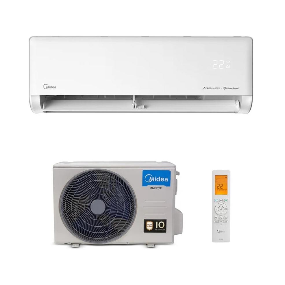 AR CONDICIONADO 12.000 BTUS SPLIT HW INVERTER MIDEA AI ECOMASTER FRIO R-32 42EZVCA12M5/38EZVCA12M5 - 220V