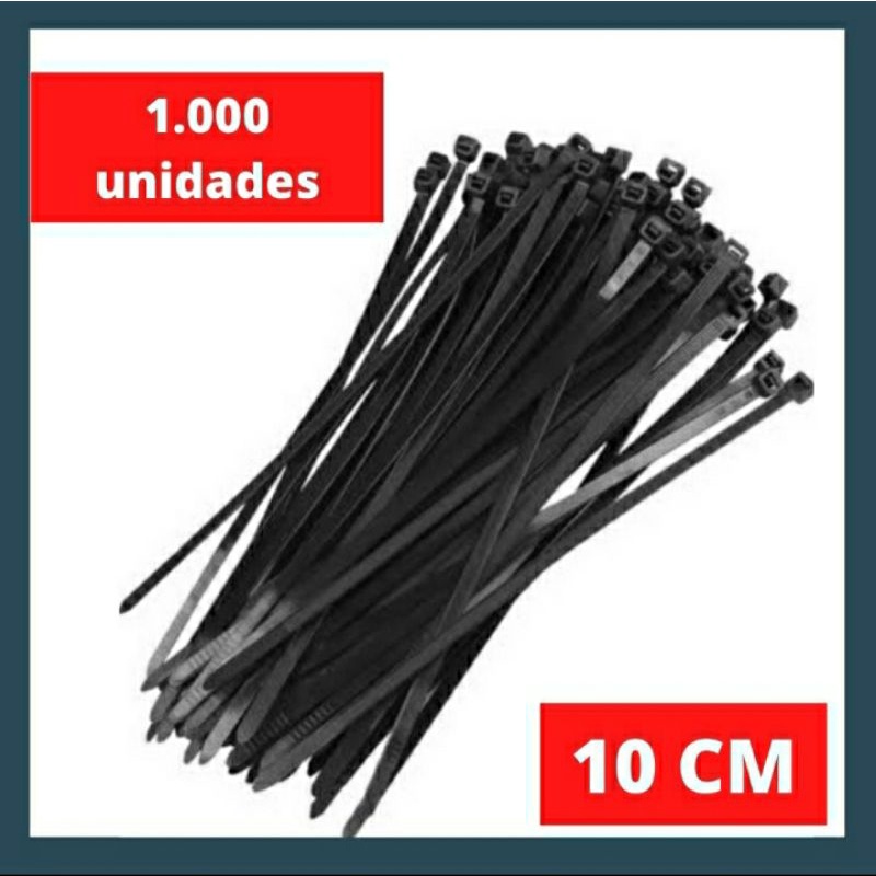 1.000 Cinta Plastica 10 Cm Abracadeira De Nylon Fita Hellerman Enforca Gato 10cm Pacote Com 1000 Unidades