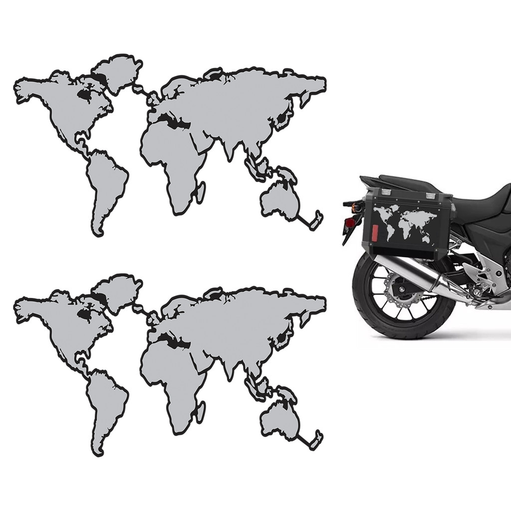 Adesivo Mapa Mundi Bau De Moto Bmw Triumph Tiger 28x17 - Par