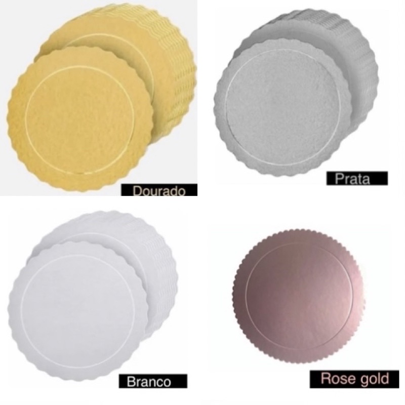 10 CAKE BOARD BASE LAMINADA PARA BOLOS DOCES REDONDOS, CORES 12, 15, 17, 20, 24,25, 28( chocobraz )