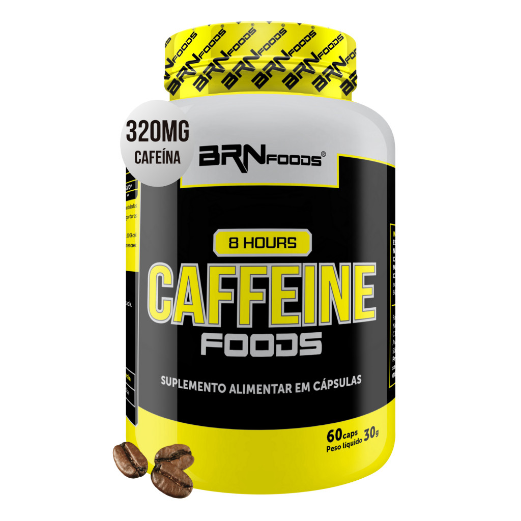 8 Hours Caffeine | Cafeína 320mg 60 Cápsulas - BRN Foods