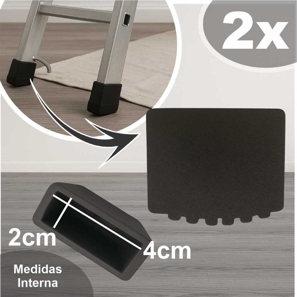 2x Ponteira Pé Borracha Sapata Para Escada De Aluminio 20x40