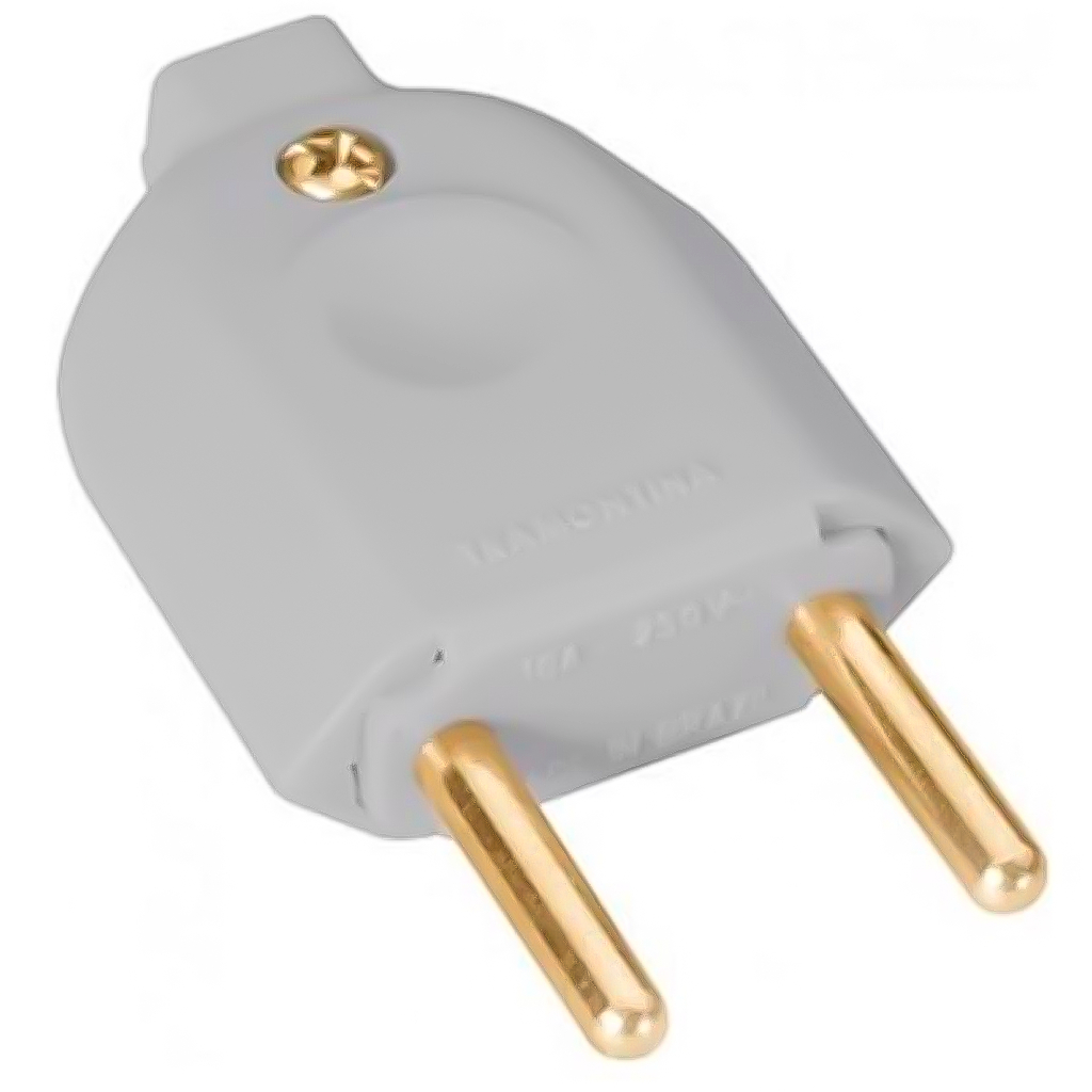 Adaptador Plugue Pino Macho Para Extensão 2 Polos 20A Padrão Brasileiro Branco Bivolt Até 250v