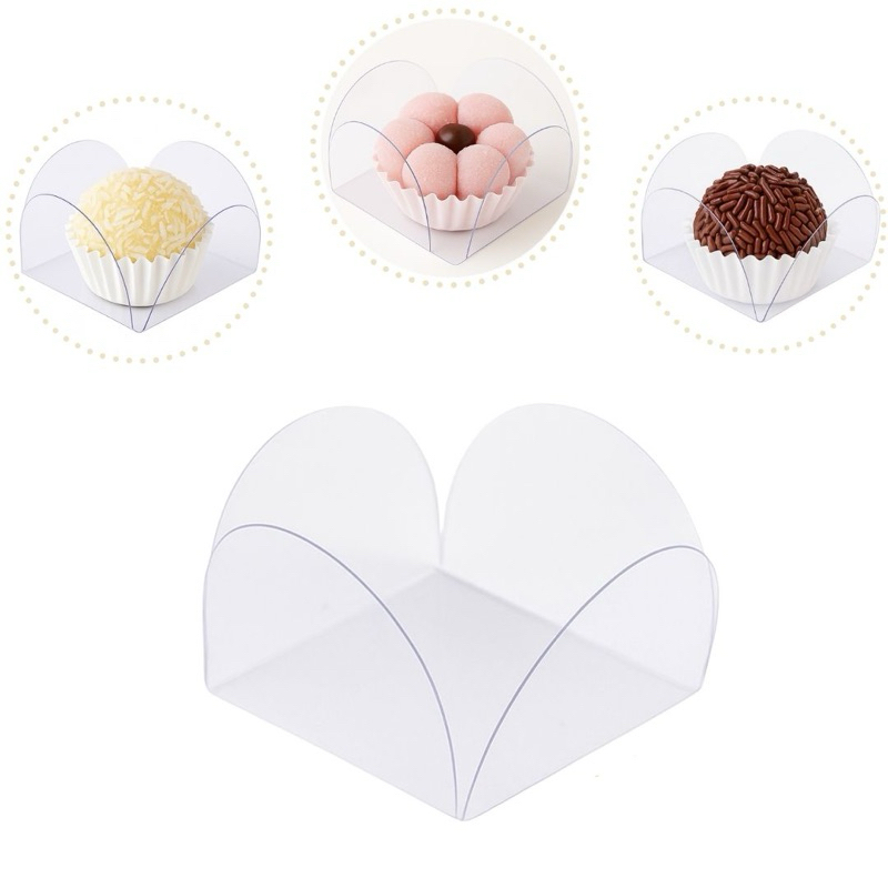 50-500 Forminha Acetato Doces Finos Brigadeiro Transparente Aniversário Casamento Festas