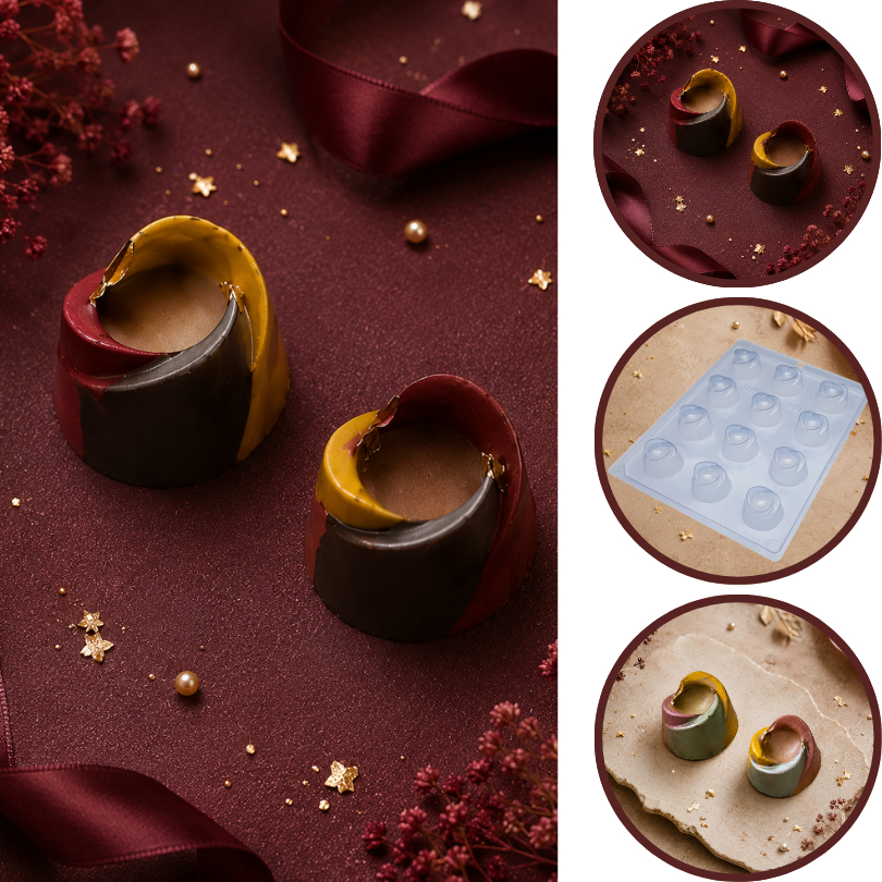 1~10 Forma Simples 9692 - Bombom Detalhado 12, 9692 - (C1) em Acetato BWB Para Bombom e Doces de Chocolate (CHOCO)