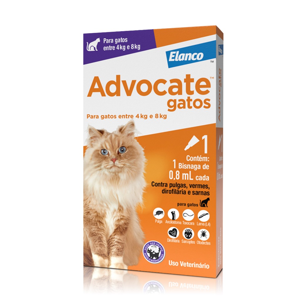 Advocate Cat Antipulgas para Gatos de 4 a 8kg 1 Pipeta de 0,8ml Elanco