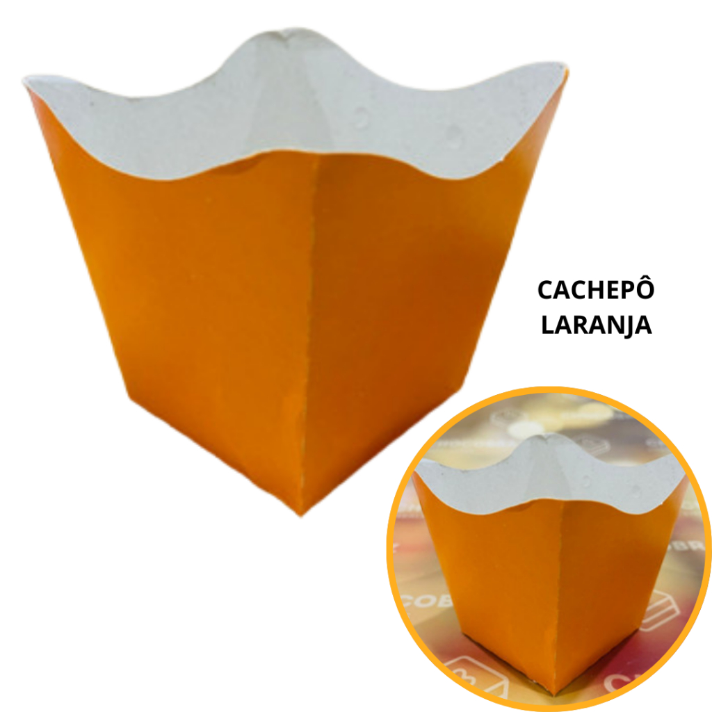 10~50 KIT CACHEPÔ FESTA LARANJA 9X9X7CM VAZO DECORAÇÃO  2.13 ( NC TOYS CACHEPÔ )