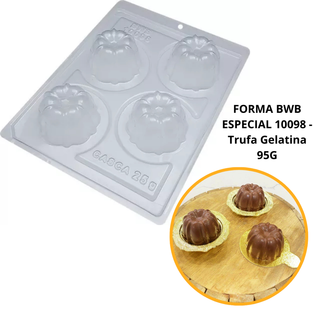 1~4 Forma Bwb Silicone Doces Finos Trufa Gelatina 95G Cod-10098  (Bwb Especial) (CHOCO)