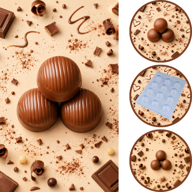 1~10 Forma Simples Bombom Riscado Cód. 05 em Acetato BWB Para Bombom e Doces (CHOCO)//