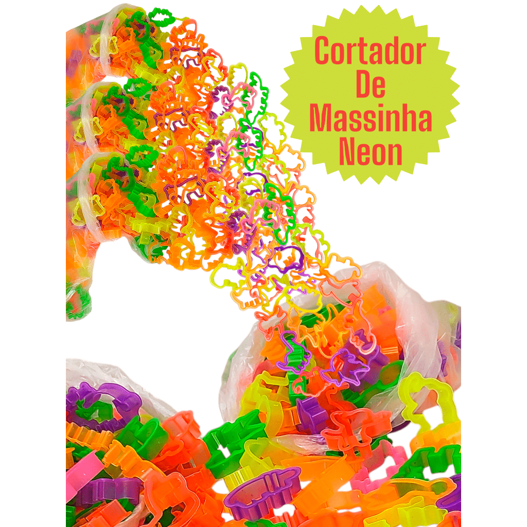 1000 Cortador Forminha Molde Neon Para Massinha Biscoito Dinossauro Safari Lembrancinha Aniversario