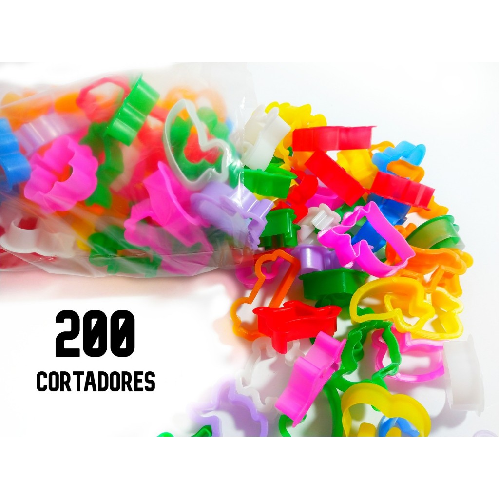 200 Cortadores Forminha Formas para Massinha de Modelar Molde Para Lembrancinha Aniversario Prenda